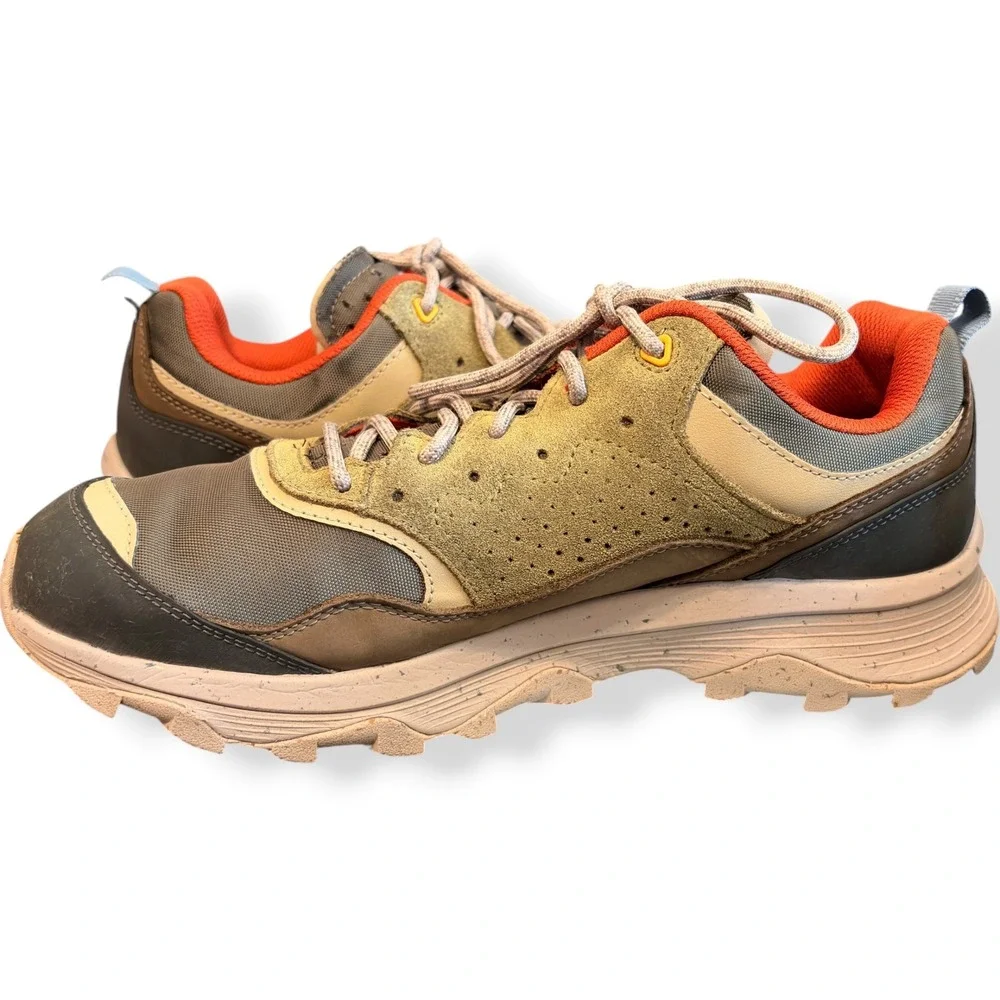Merrell Mens Speed Solo Hiking Shoes J038395 Tan Brown Orange Vibram Size 13